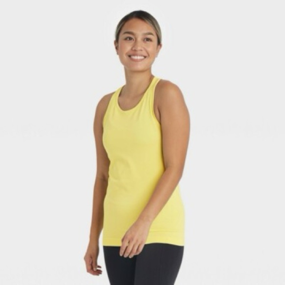 Yellow Women's workout Tank Top razor back all in motion